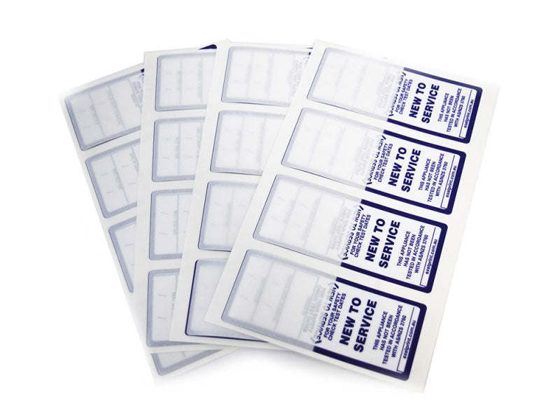 New to Service Tags – Appliance Testing Supplies