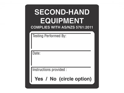Second Hand Equipment Tags