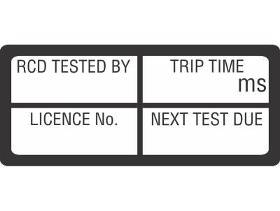 Small RCD Test Tags with Laminate