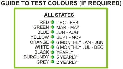 Electrical Tagging Colour Chart Wa